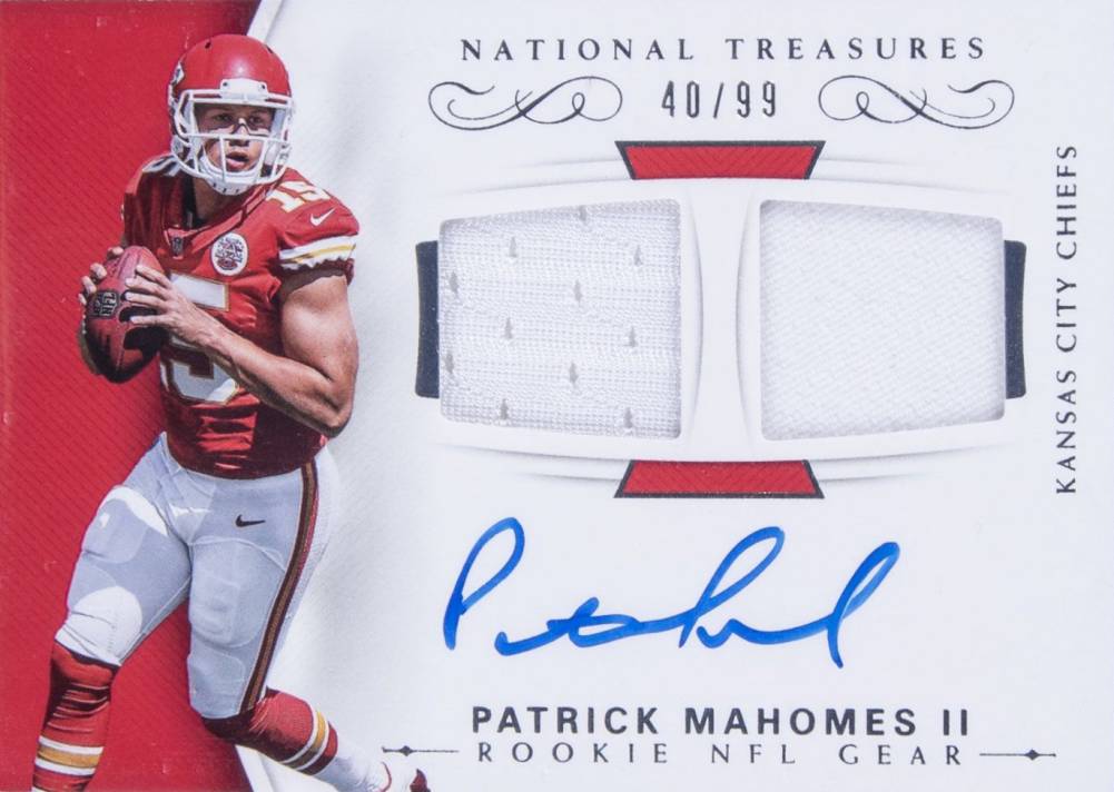 2017 Panini National Treasures Rookie NFL Gear Signature Combos Patrick Mahomes II #PM Football Card