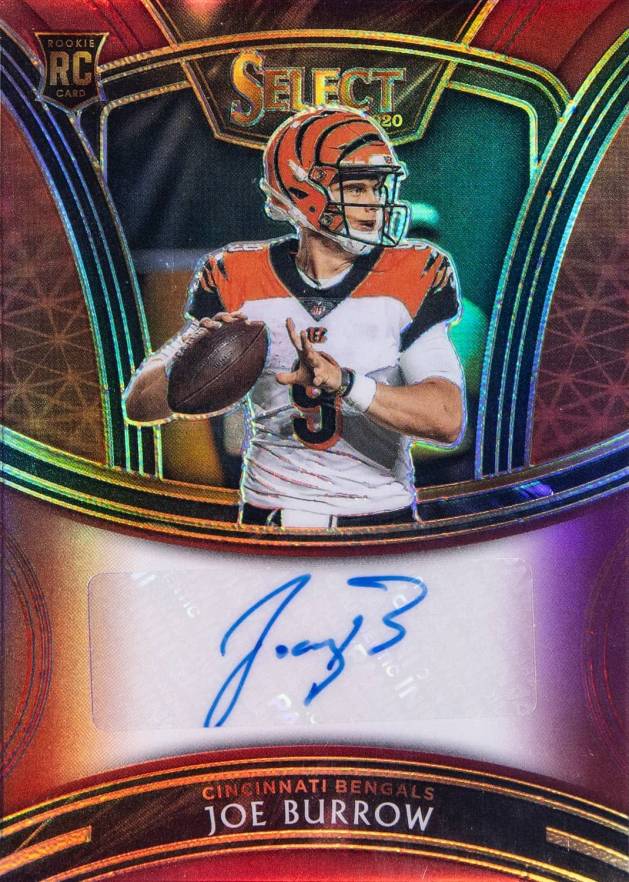 2020 Panini Select Select Signatures Prizm Joe Burrow #SSJBU Football Card