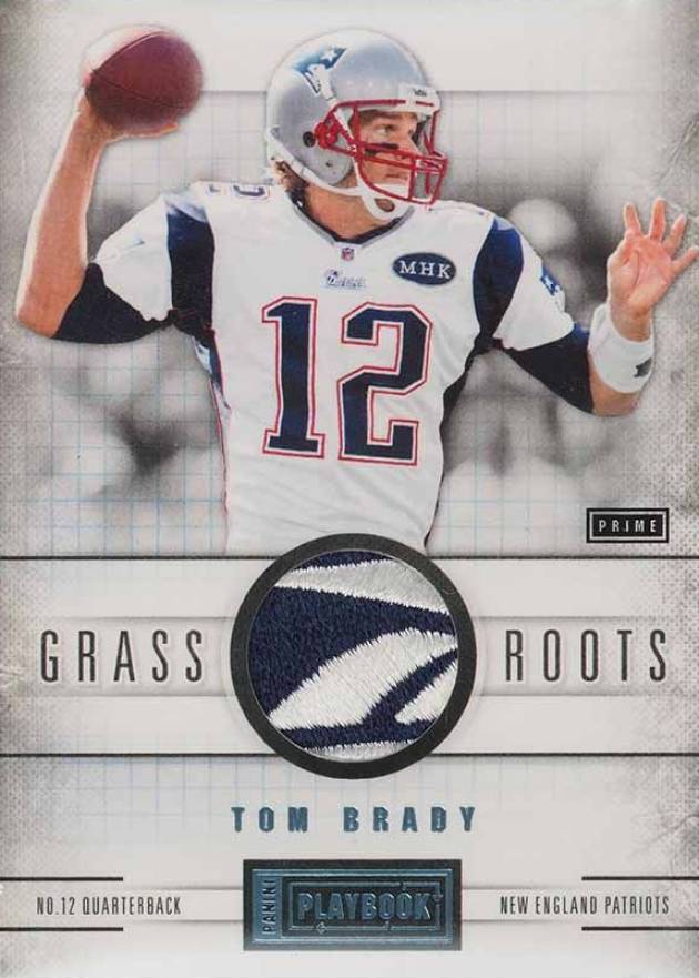 2011 Panini Playbook Grass Roots Materials Tom Brady #74 Football Card