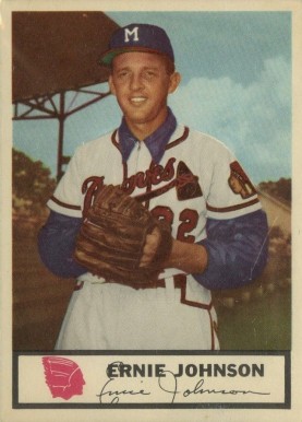 1955 Johnston Cookies Braves Ernie Johnson #32 Baseball Card