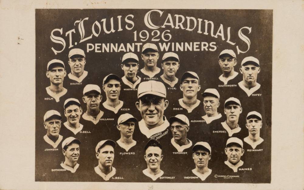 1900 Postcards & Trade 1926 Process Studio St. Louis Cardinals Pennant Winners # Baseball Card