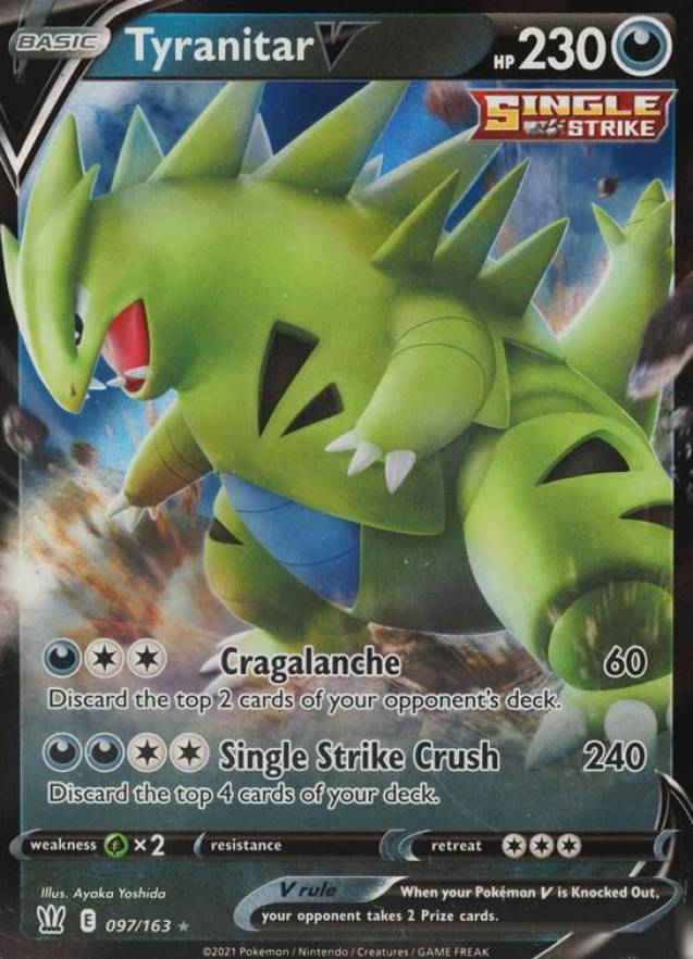 2021 Pokemon Sword & Shield Battle Styles Tyranitar V #097 TCG Card