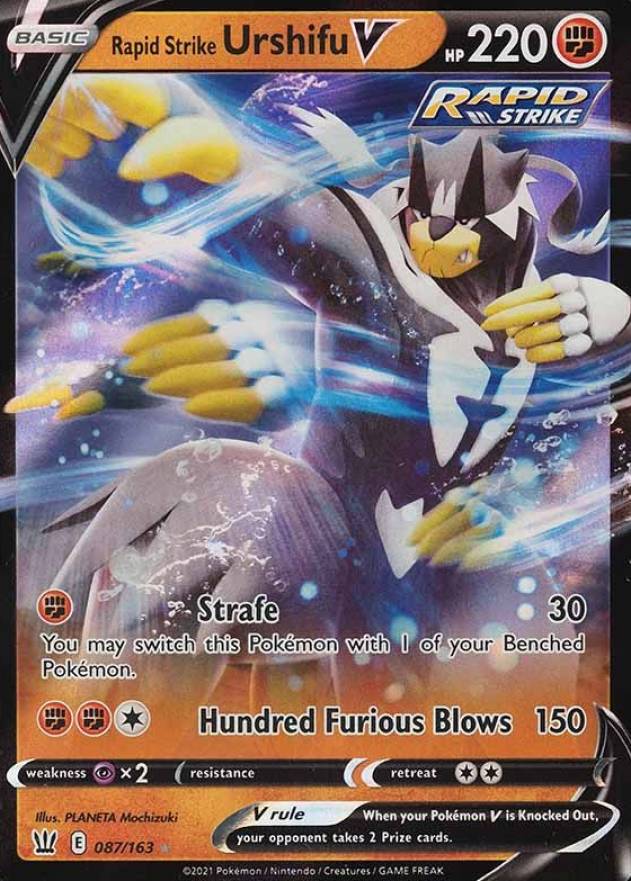 2021 Pokemon Sword & Shield Battle Styles Rapid Strike Urshifu V #087 TCG Card