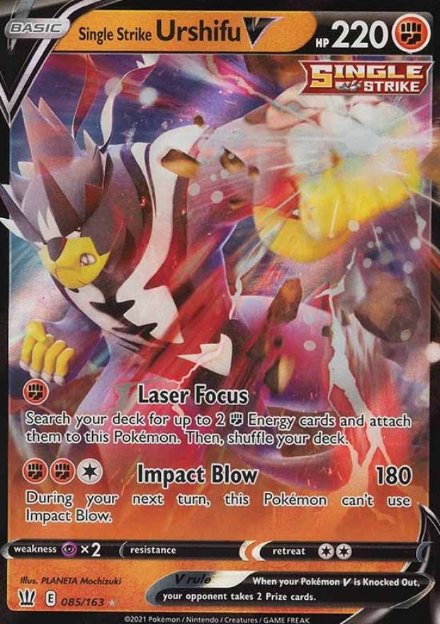 2021 Pokemon Sword & Shield Battle Styles Single Strike Urshifu V #085 TCG Card