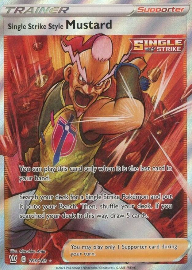 2021 Pokemon Sword & Shield Battle Styles Full Art/Single Strike Style Mustard #163 TCG Card