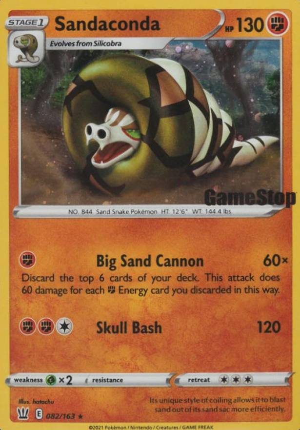 2021 Pokemon Sword & Shield Battle Styles Sandaconda-Holo #082 TCG Card