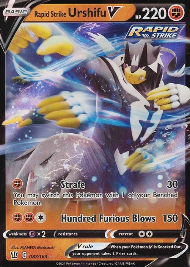 2021 Pokemon Sword & Shield Battle Styles Rapid Strike Urshifu V #087 TCG Card