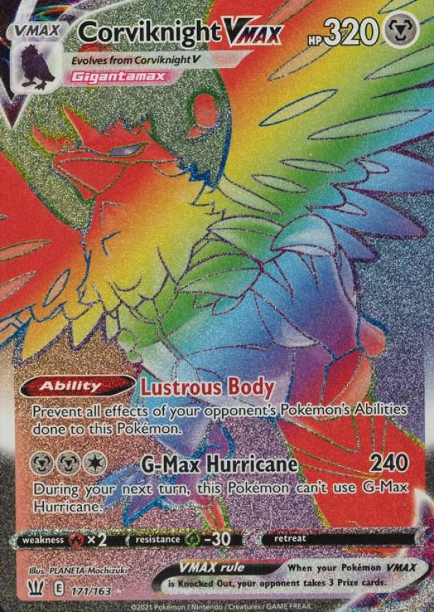 2021 Pokemon Sword & Shield Battle Styles Full Art/Corviknight Vmax #171 TCG Card