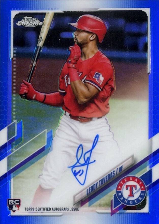 2021 Topps Chrome Rookie Autographs Leody Taveras #RALT Baseball Card