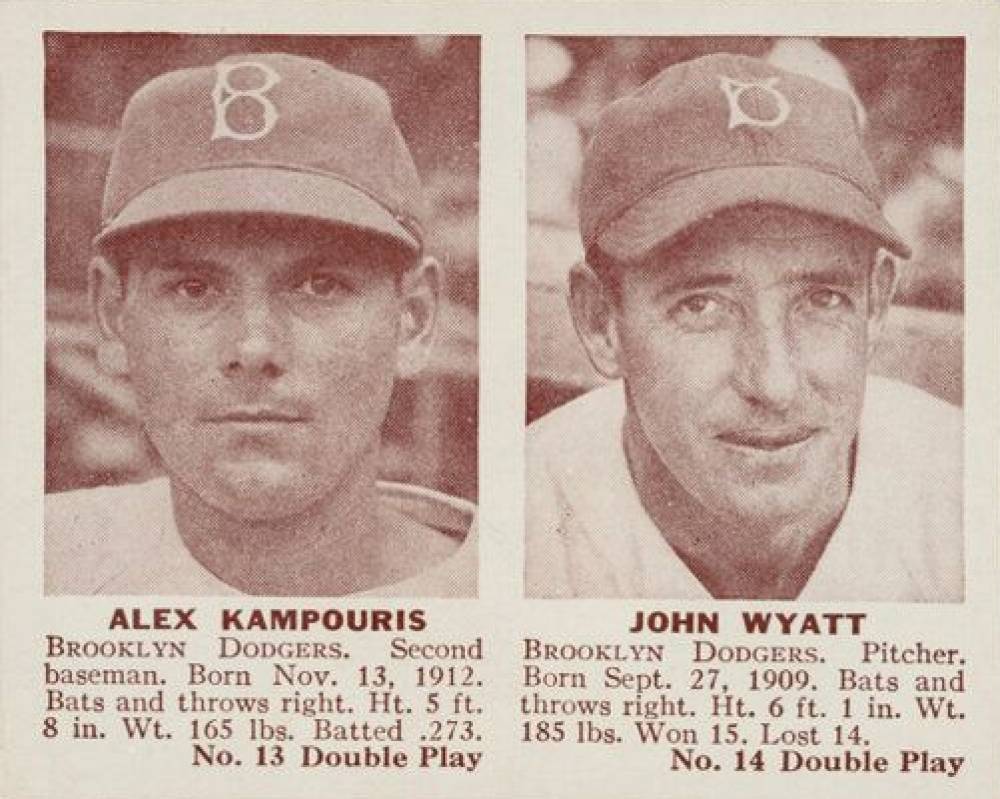 1941 Double Play Kampouris/Wyatt #13/14 Baseball Card