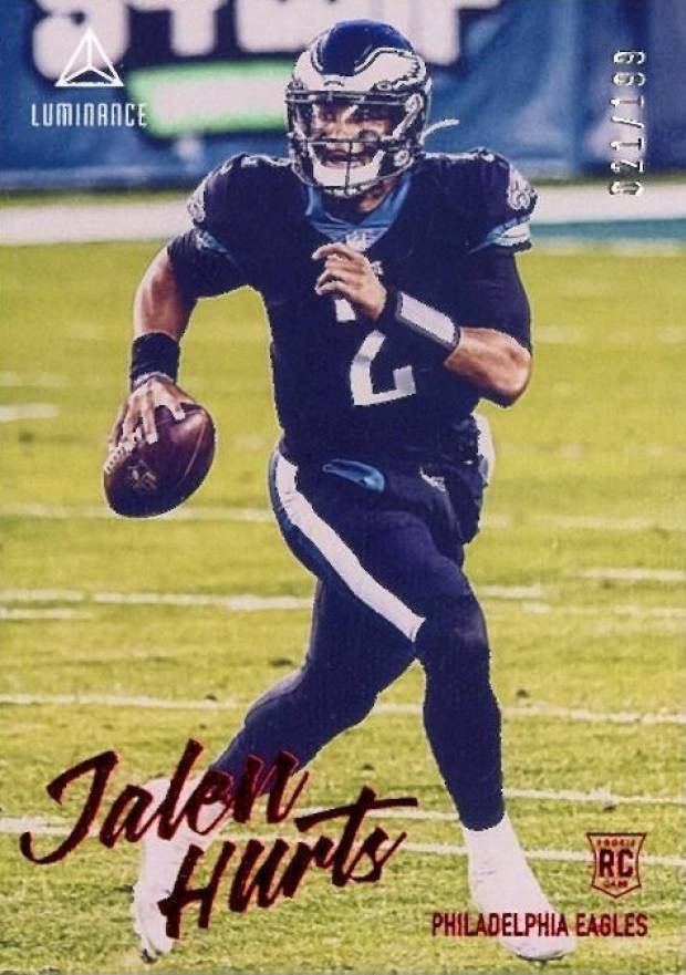 2020 Panini Chronicles Luminance Jalen Hurts #210 Football Card