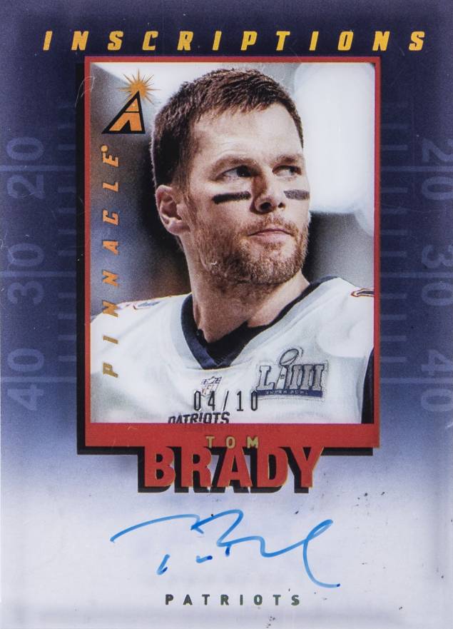 2019 Panini National Treasures Pinnacle Inscriptions Tom Brady #PI-TB Football Card