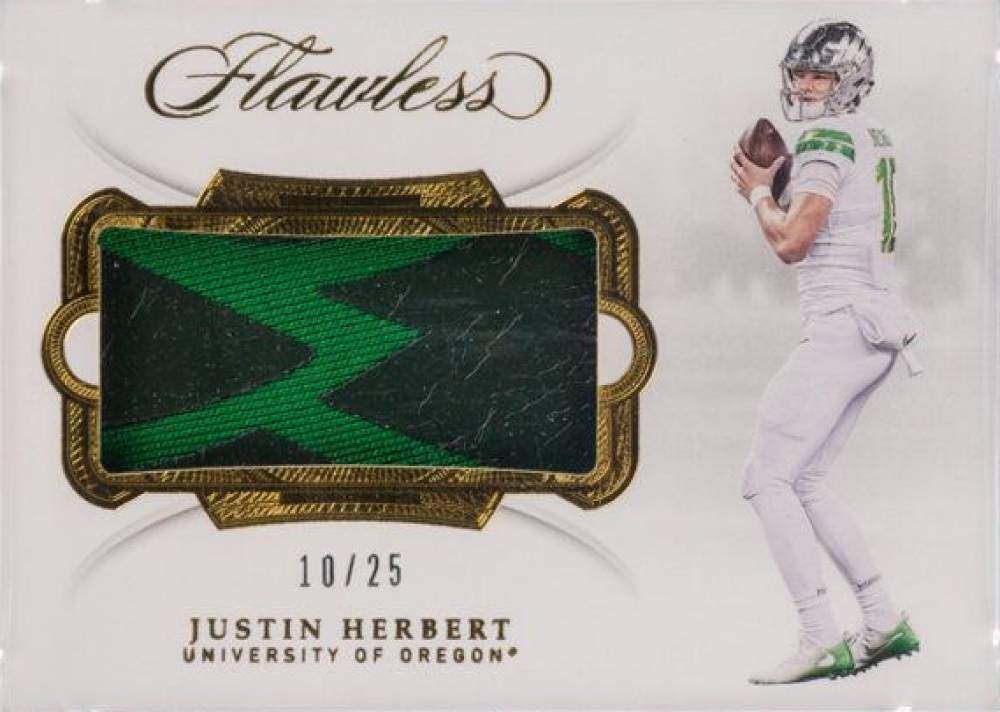 2020 Panini Flawless Collegiate Rookie Patches Justin Herbert #4 Football Card