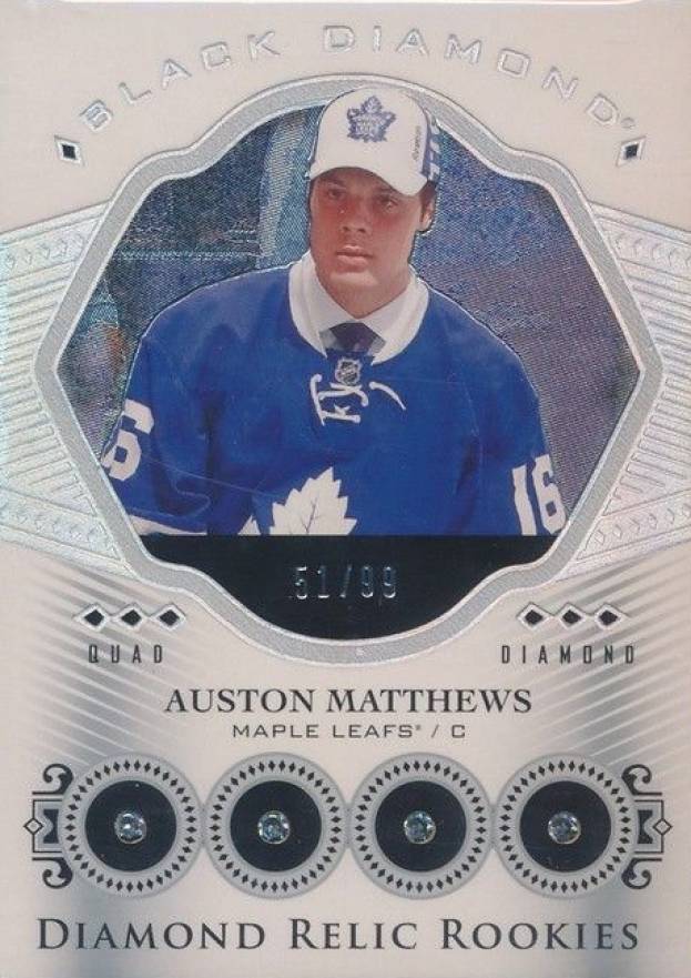 2016 Upper Deck Black Diamond Diamond Relic Rookie Gems Auston Matthews #BDRAM Hockey Card