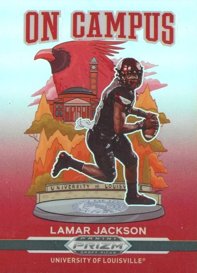 2021 Panini Prizm Draft Picks on Campus Lamar Jackson #OCLJ Football Card