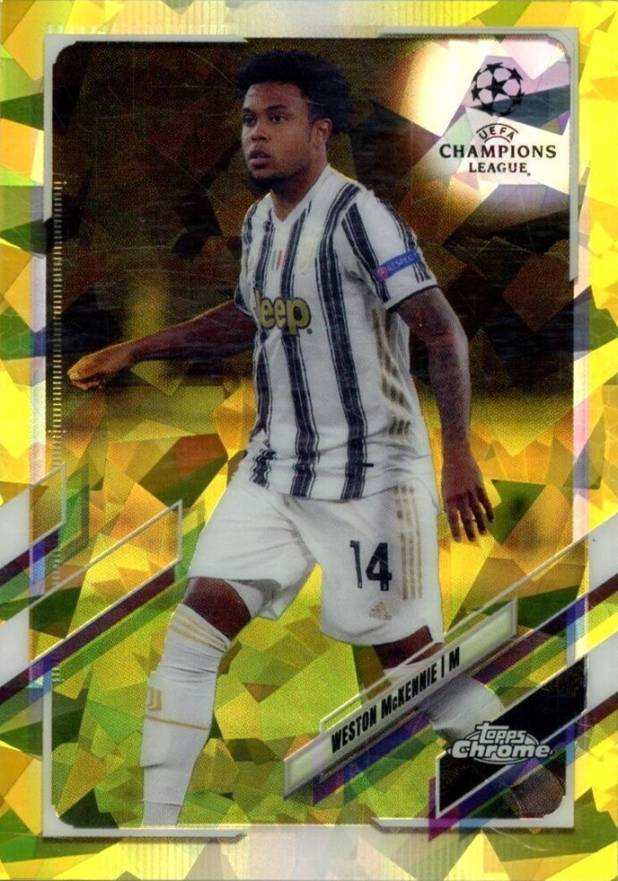 2020 Topps Chrome UEFA Champions League Sapphire Edition Weston Mckennie #79 Soccer Card