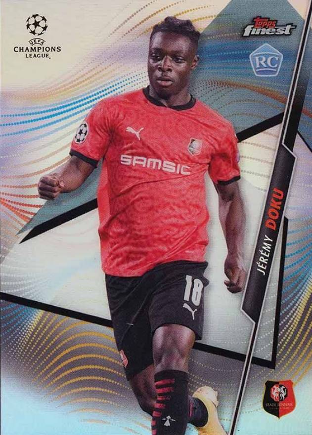 2020 Topps Finest UEFA Champions League Jeremy Doku #40 Soccer Card