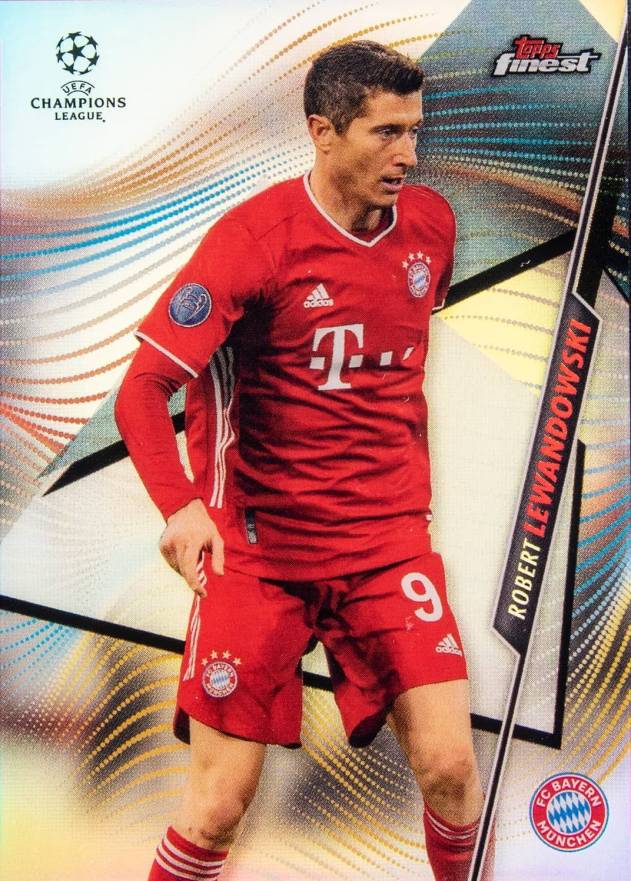 2020 Topps Finest UEFA Champions League Robert Lewandowski #50 Soccer Card