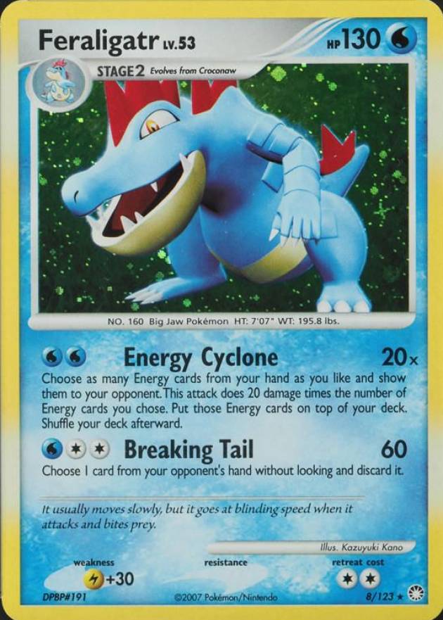 2007 Pokemon Diamond & Pearl Mysterious Treasures Feraligatr-Holo #8 TCG Card