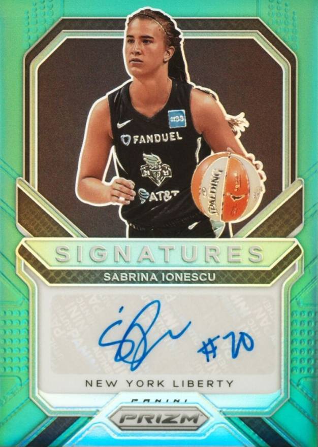 2021 Panini Prizm WNBA Signatures Sabrina Ionescu #SGSIG Basketball Card