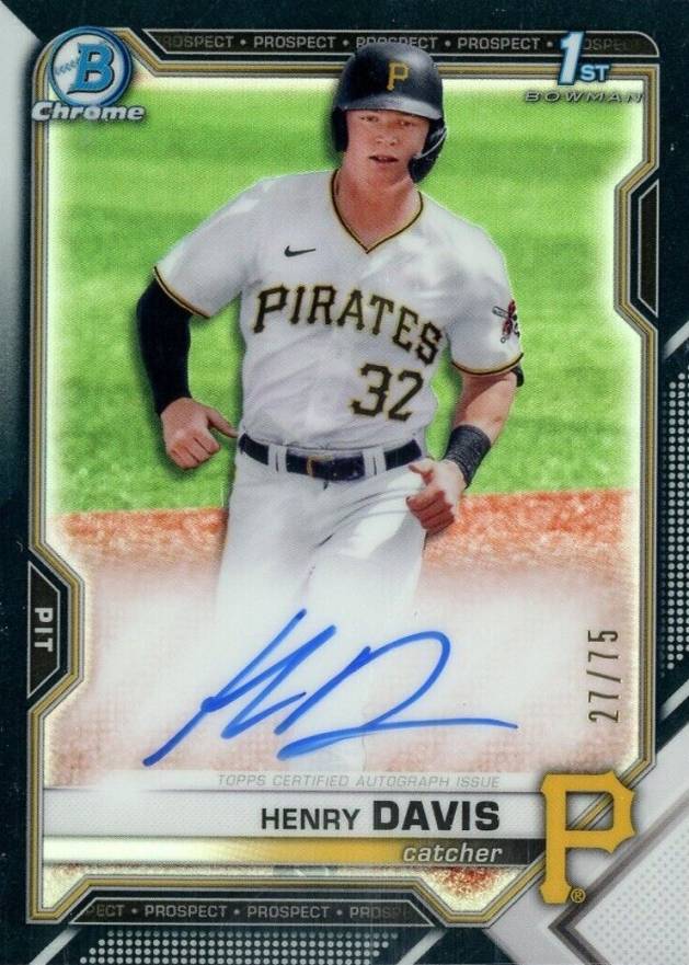 2021 Bowman Draft Chrome Draft Pick Autographs Henry Davis #CDAHD Baseball Card