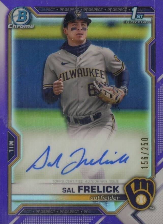 2021 Bowman Draft Chrome Draft Pick Autographs Sal Frelick #CDASF Baseball Card