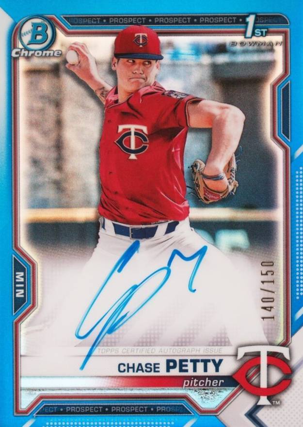 2021 Bowman Draft Chrome Draft Pick Autographs Chase Petty #CDACP Baseball Card