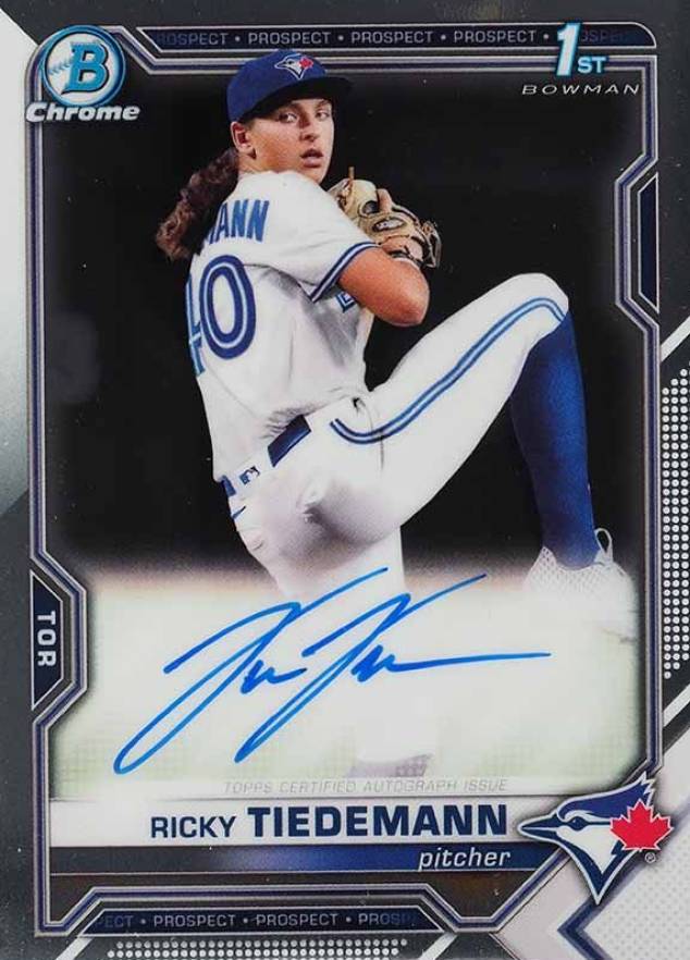 2021 Bowman Draft Chrome Draft Pick Autographs Ricky Tiedemann #CDARTI Baseball Card