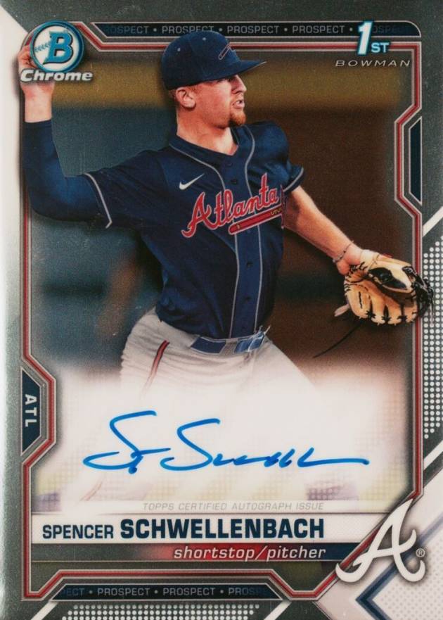 2021 Bowman Draft Chrome Draft Pick Autographs Spencer Schwellenbach #CDASS Baseball Card