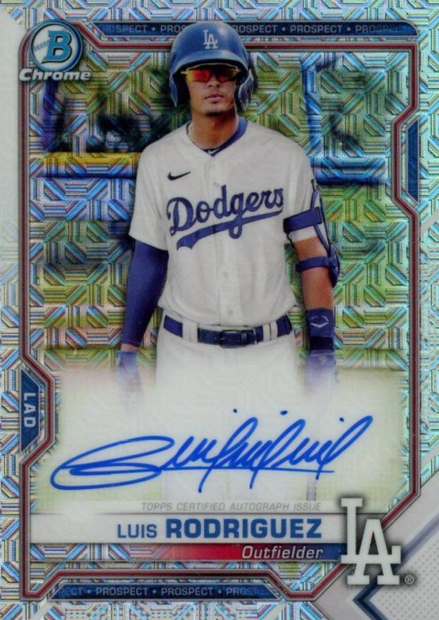 2021 Bowman Chrome Mega Box Autographs Luis Rodriguez #LR Baseball Card