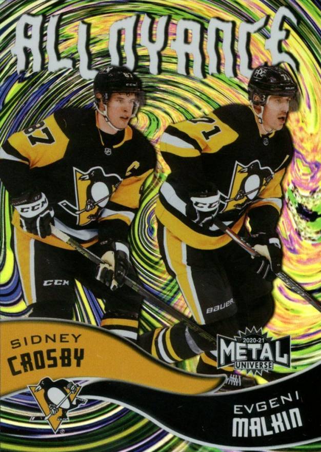 2020 Skybox Metal Universe Alloyance Evgeni Malkin/Sidney Crosby #AL-1 Hockey Card