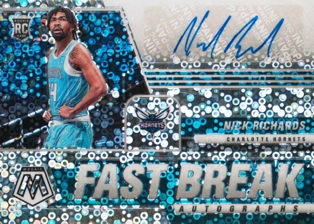 2020 Panini Mosaic Autographs Fast Break Nick Richards #FBNRI Basketball Card