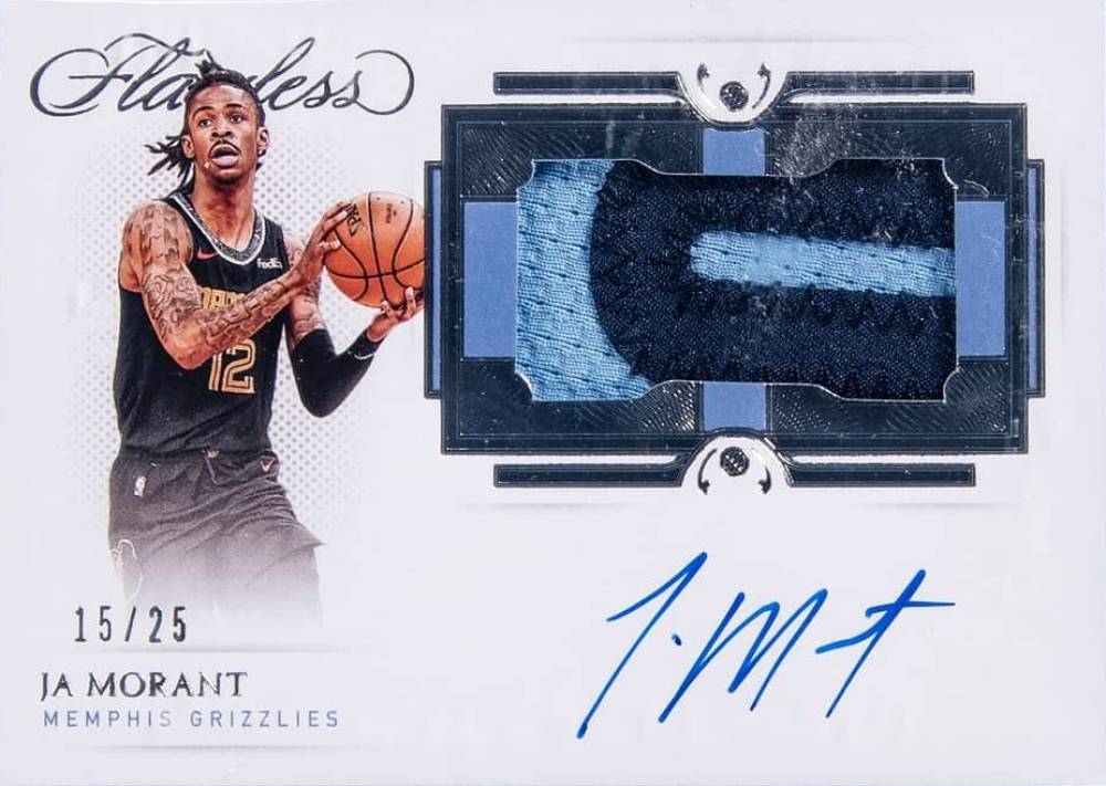 2020 Panini Flawless Horizontal Patch Autographs Ja Morant #HPAMOR Basketball Card