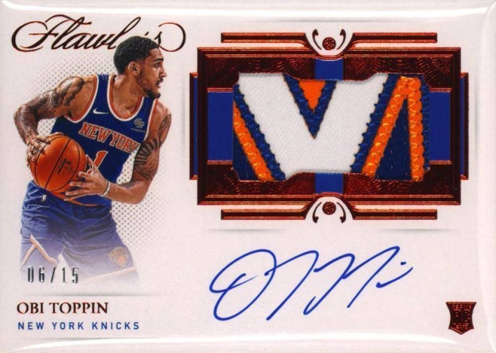 2020 Panini Flawless Horizontal Patch Autographs Obi Toppin #HPAOBI Basketball Card