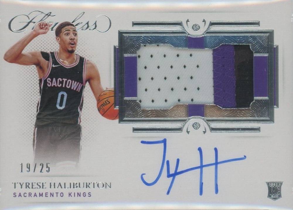 2020 Panini Flawless Horizontal Patch Autographs Tyrese Haliburton #HPAHAL Basketball Card