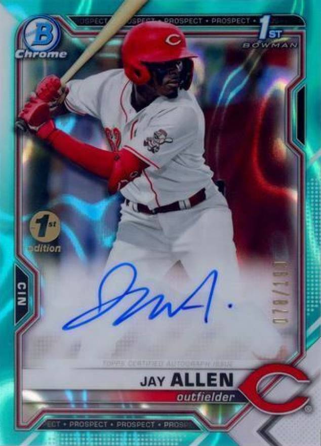 2021 Bowman Draft 1st Edition Chrome Autographs Jay Allen #CDAJA Baseball Card