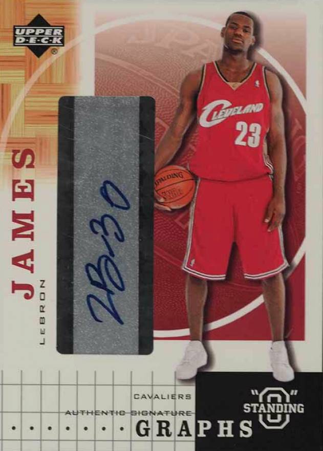 2003 Upper Deck Standing O Graphs LeBron James #LJ Basketball Card