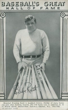 1948 Baseball's Great Hall of Fame Exhibits Babe Ruth # Baseball Card