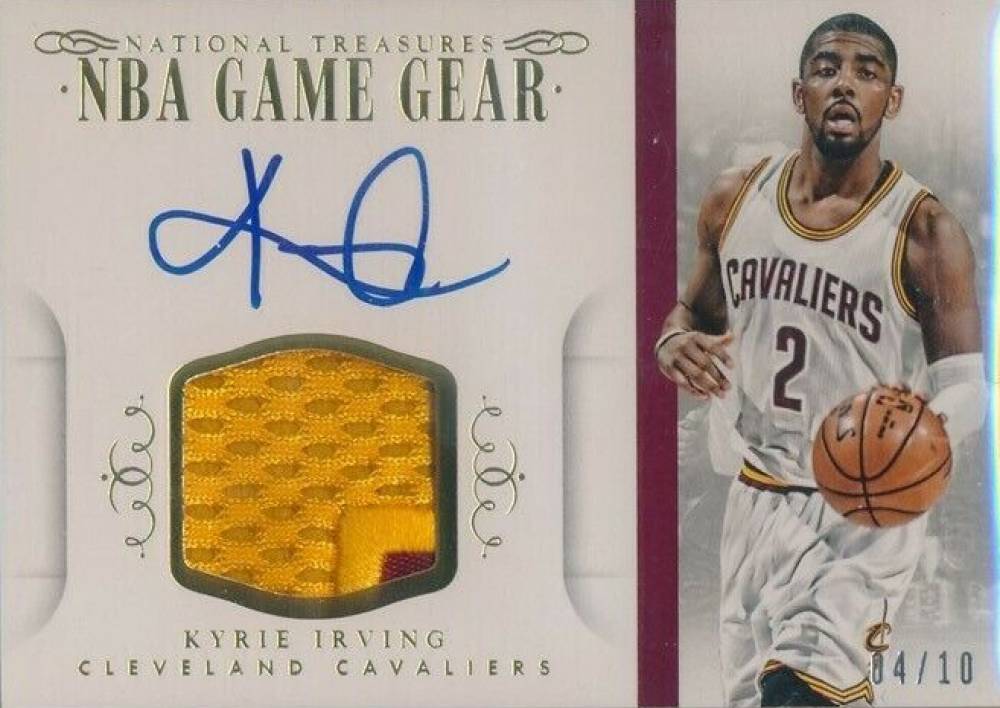 2014 National Treasures NBA Game Gear Signatures Kyrie Irving #KI Basketball Card