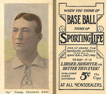 1910 Sporting Life "Cy" Young, Cleveland Amer. # Baseball Card