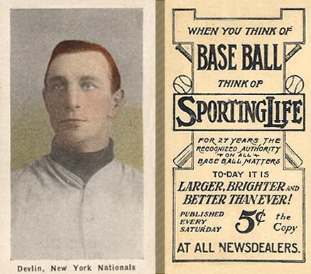 1910 Sporting Life Devlin, New York Nationals # Baseball Card