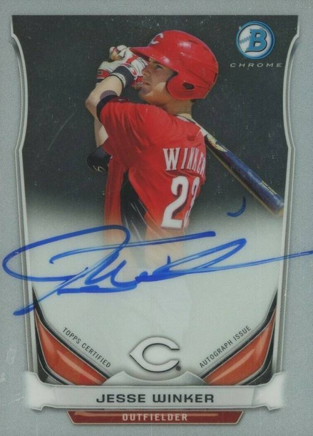 2014 Bowman Prospect Autograph Jesse Winker #JW Baseball Card