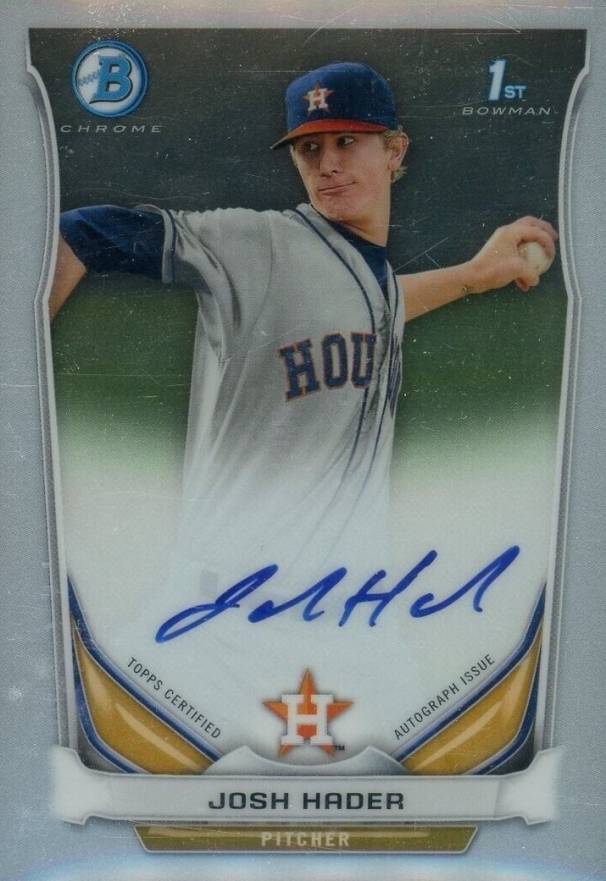 2014 Bowman Prospect Autograph Josh Hader #JHA Baseball Card