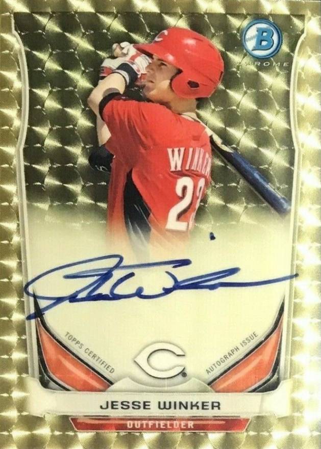 2014 Bowman Prospect Autograph Jesse Winker #JW Baseball Card