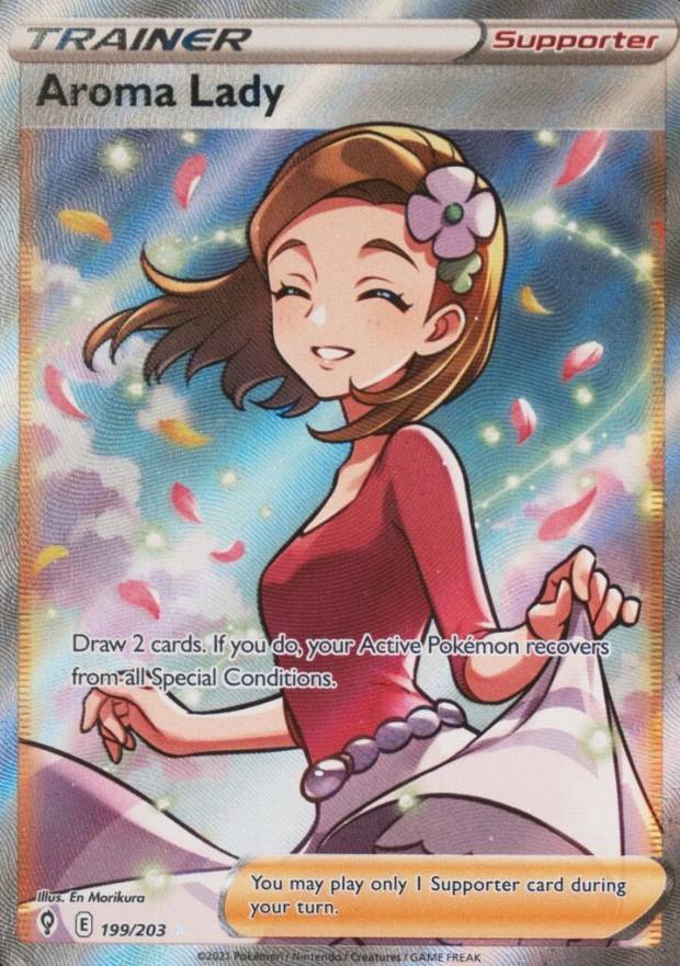 2021 Pokemon Sword & Shield Evolving Skies Full Art/Aroma Lady #199 TCG Card