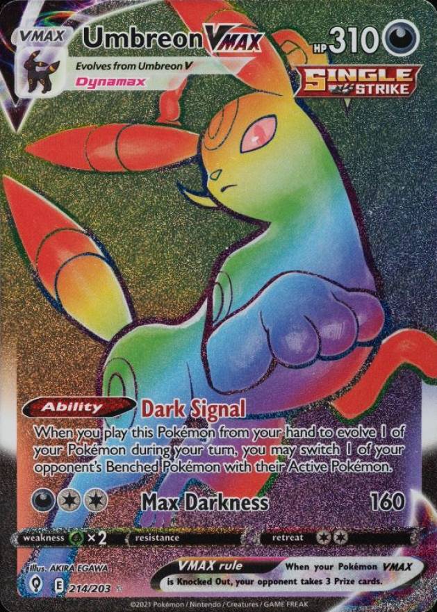 2021 Pokemon Sword & Shield Evolving Skies Full Art/Umbreon Vmax #214 TCG Card