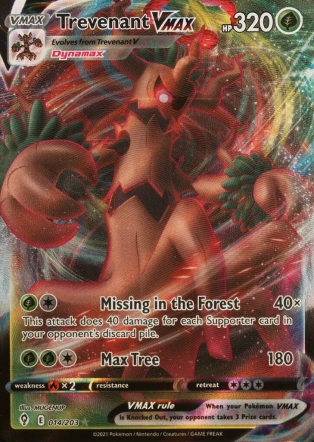 2021 Pokemon Sword & Shield Evolving Skies Full Art/Trevenant Vmax #014 TCG Card