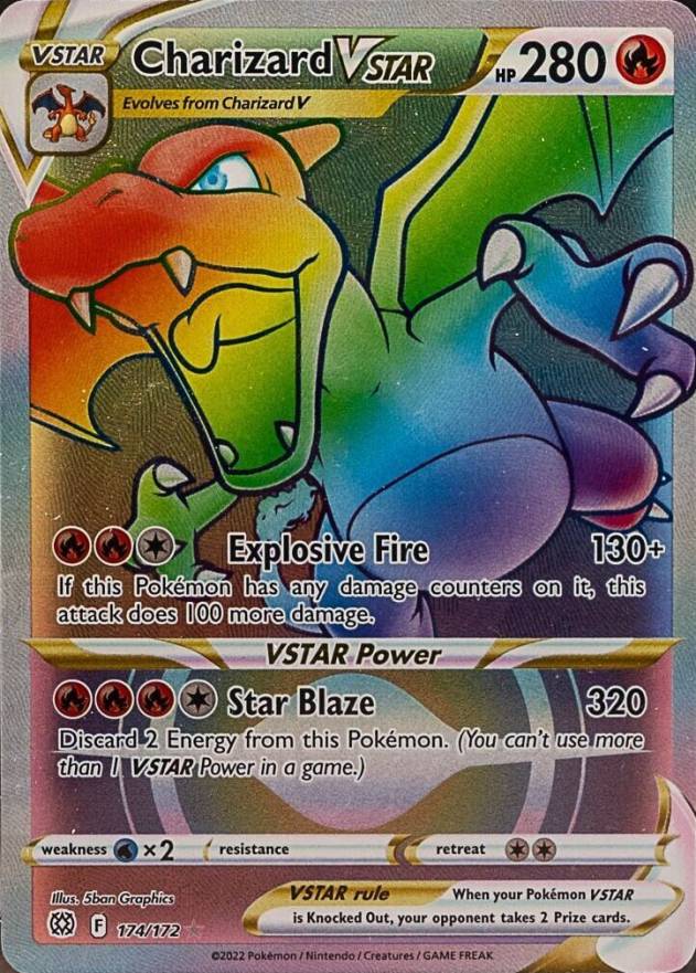 2022 Pokemon Sword & Shield Brilliant Stars Full Art/Charizard Vstar #174 TCG Card