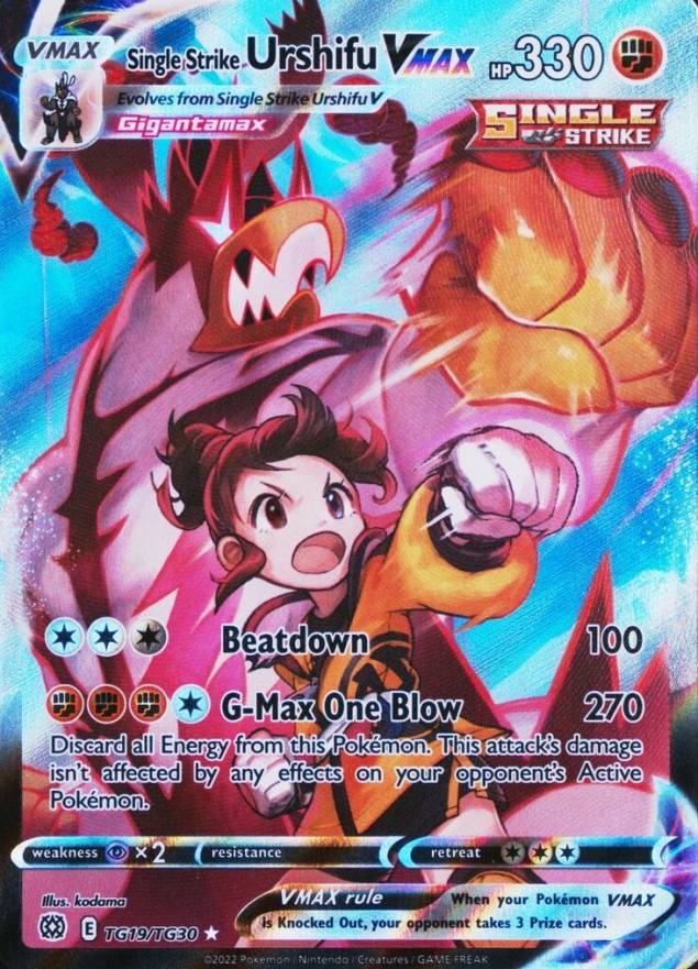 2022 Pokemon Sword & Shield Brilliant Stars Full Art/Single Strike Urshifu Vmax #TG19 TCG Card