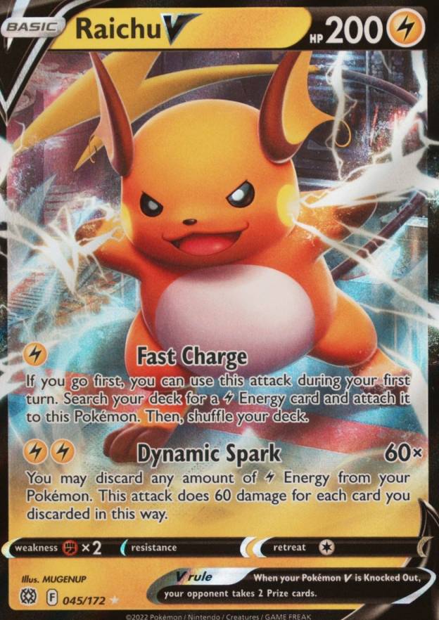 2022 Pokemon Sword & Shield Brilliant Stars Raichu V #045 TCG Card